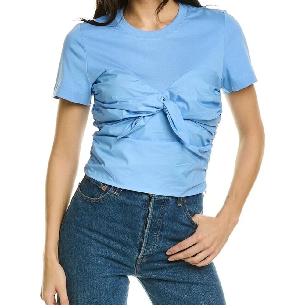 Tanya Taylor Parker Blue Bustier Front Tee